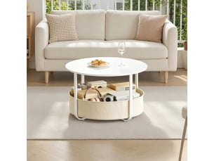 Table d'appoint ronde multifonction - idéale comme table de canapé ou basse,blanc