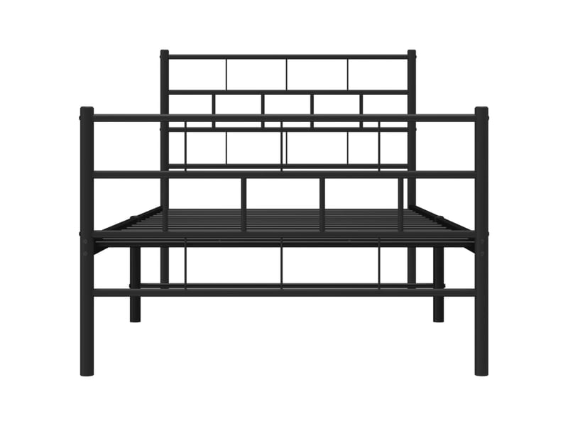  Lit simple- lit adulte -  cadre de lit métal sans matelas avec pied de lit noir 90x190 cm  - Conforama D