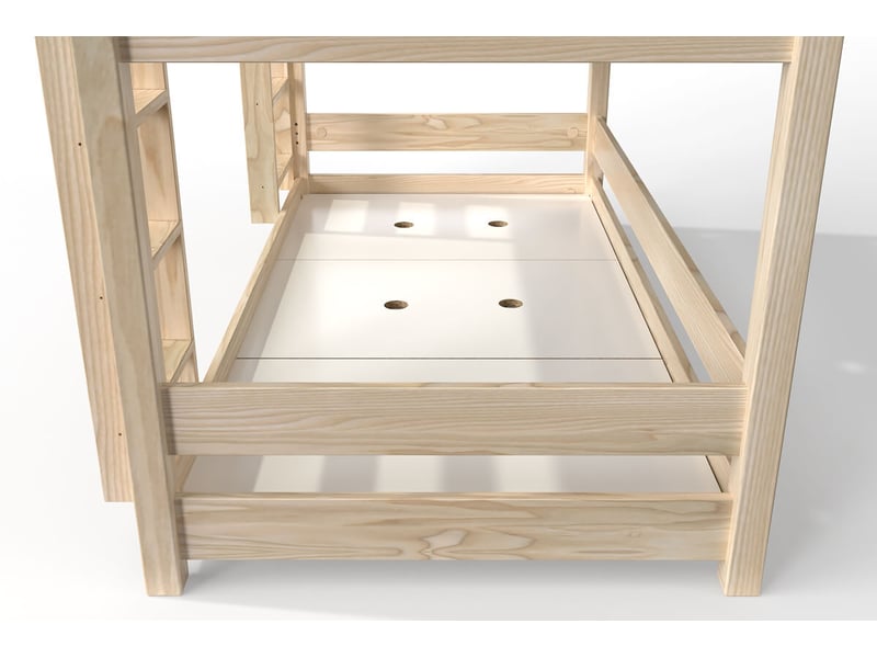  Lit superposé 3 places 80x200 en bois massif abc, vernis naturel TRI382-V - Conforama C