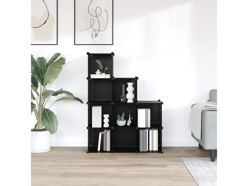 Cubes de rangement 9 pcs noir pp - Conforama C