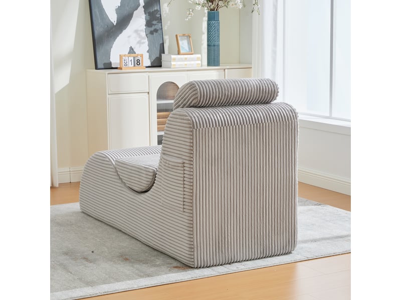  Fauteuil de relaxation moderne gris clair – design ergonomique, mousse compressée, salon  - Conforama E