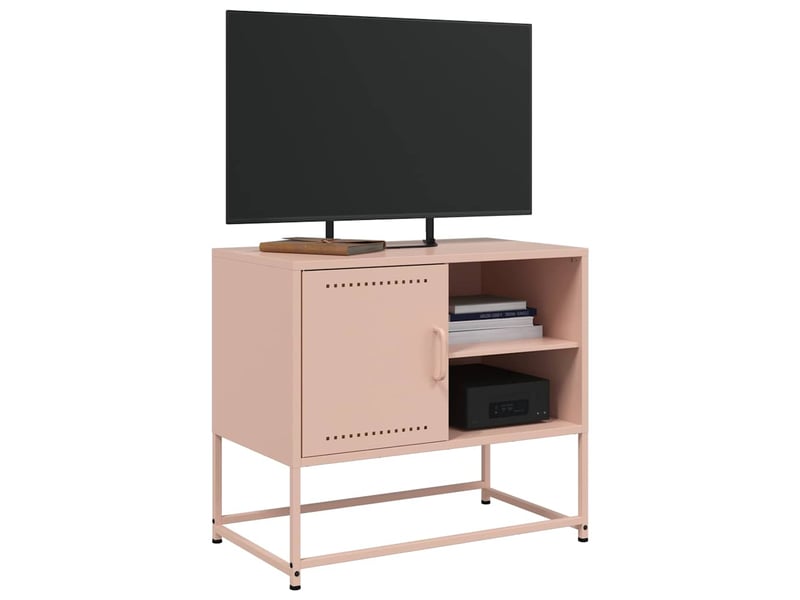  Meuble tv - banc tv - meuble de rangement rose 68x39x60,5 cm acier  - Conforama E