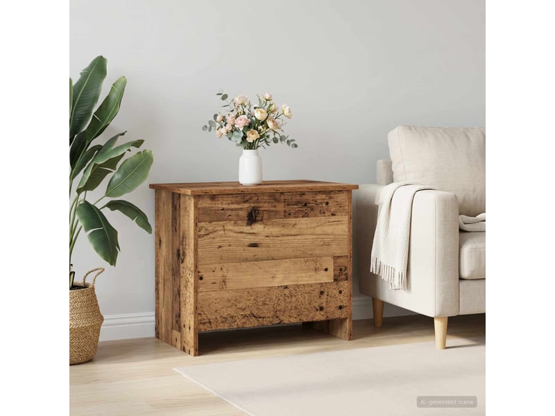  Coffre de rangement avec stockage bois ancien 60x40x50 cm  - Conforama B