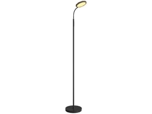 Lampadaire led avec télécommande, tête pivotante, réglage de la luminosité et de la température, noir