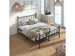 Lit simple 140x200 cm <strong>HAUSS SPOLE</strong> <strong></strong> coloris noir