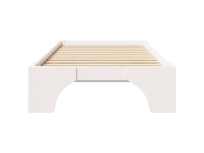 Lit simple- lit adulte - cadre de lit blanc 80 x 200 cm pin massif - Conforama D