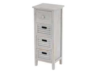 Commode, table d'appoint, armoire, 4 tiroirs, 30x25x74cm, shabby, vintage - gris