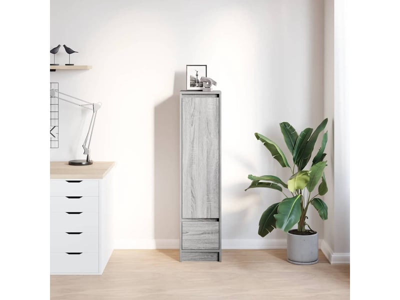  Buffet haut - bahut - meuble de rangement sonoma gris 29,5x34x119,5 cm bois d'ingénierie  - Conforama C