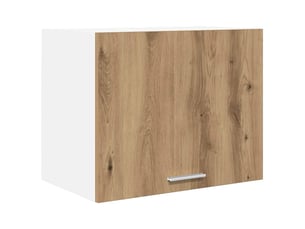 Meuble de rangement cuisine, armoire suspendue chêne artisan et blanc 50x31x40cm