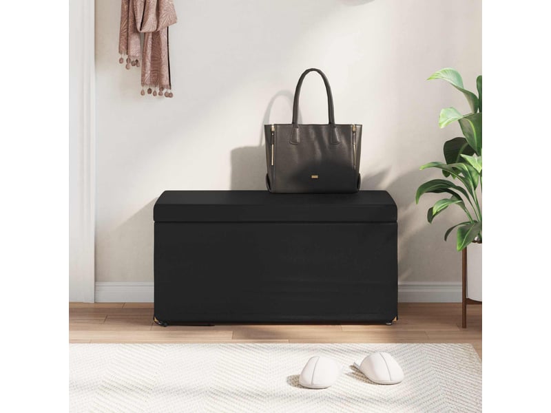 Tabouret bas, ottoman noir 81x41x40 cm - Conforama C