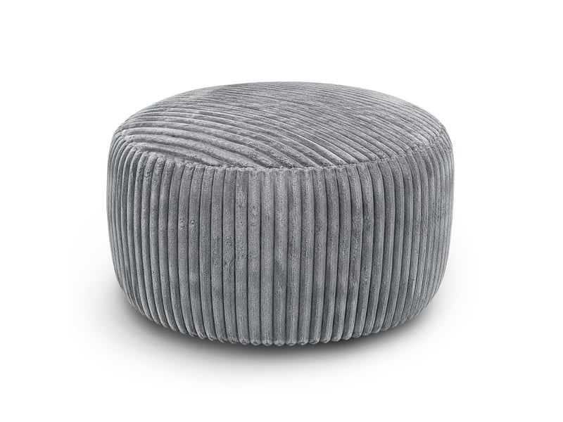 Pouf rond 100x100x50 cm mousse gris clair  - Conforama A