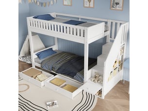 Lit superposé 90x200 cm <strong></strong> <strong>OMNIGLINT TRADING LTD</strong> coloris blanc