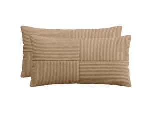 Lot de 2 housses de coussin almelo marron 40 x 80 cm velours côtelé cf49398