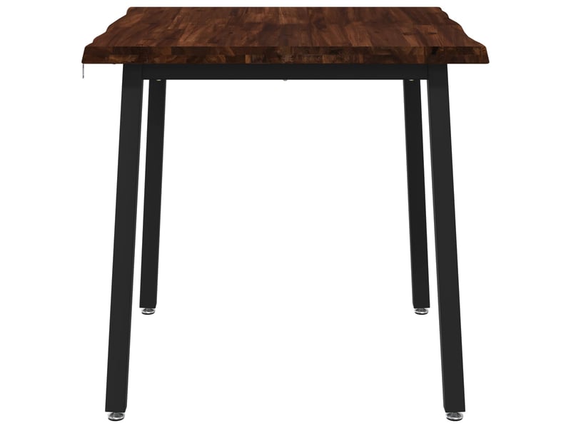  Table à manger 70x70x75 cm bois d'acacia massif marron foncé et noir carré shl53790  - Conforama C
