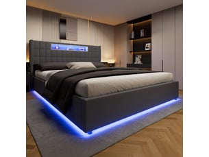 Lit coffre 160x200 cm COVREO    coloris gris