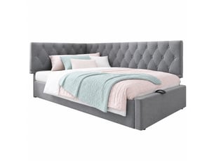 Lit banquette 90x200 cm STILVORA coloris gris