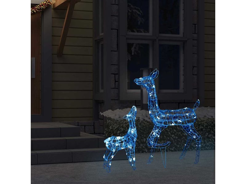 Famille de rennes de décoration, éclairage de noël acrylique 160 led bleu cf62033 - Conforama C