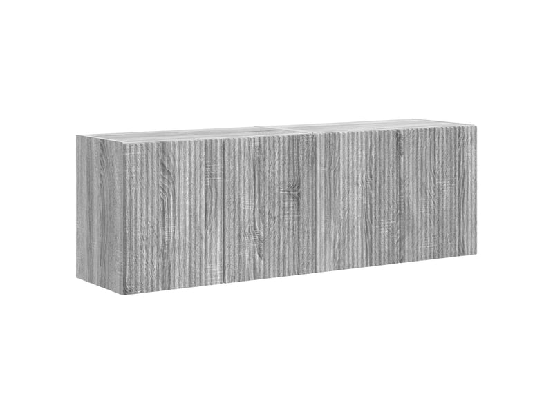  Meuble tv - banc tv - meuble de rangement mural 2 pcs gris sonoma bois d'ingénierie  - Conforama A