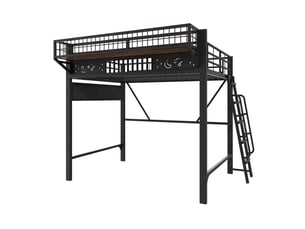 Lit mezzanine 140x200 cm <strong>COVREO </strong>  <strong></strong> coloris noir