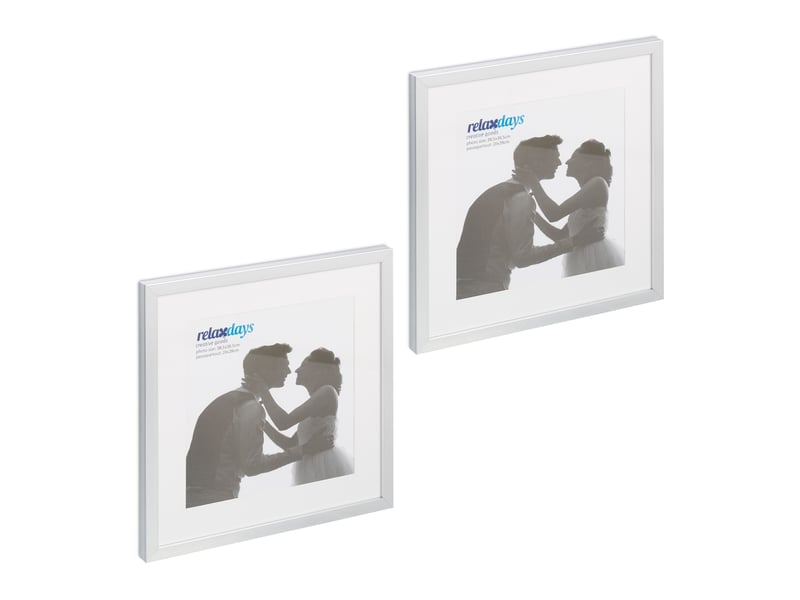  Lot de 2 cadres à photo carrés 41 x 41 x 2,5 cm à poser ou suspendre style moderne en plastique noir 13_0013224  - Conforama A