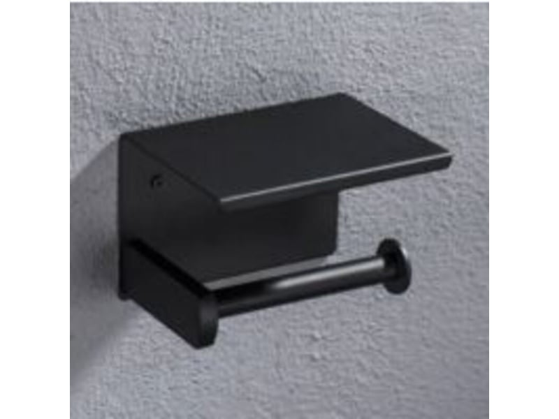  Porte-papier hygiénique, porte-papier hygiénique mural, avec support de rangement pour téléphone portable (noir)  - Conforama D