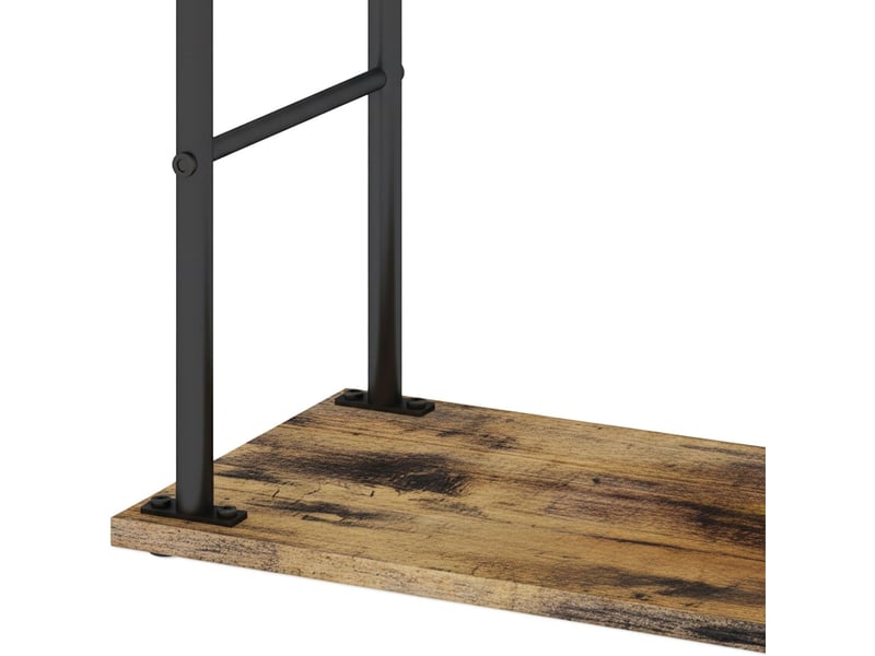  Porte-serviettes sur pied design industriel salle de bain 80,5 x 40 x 24 cm avec tablette pratique en acier noir 13_0018736  - Conforama B