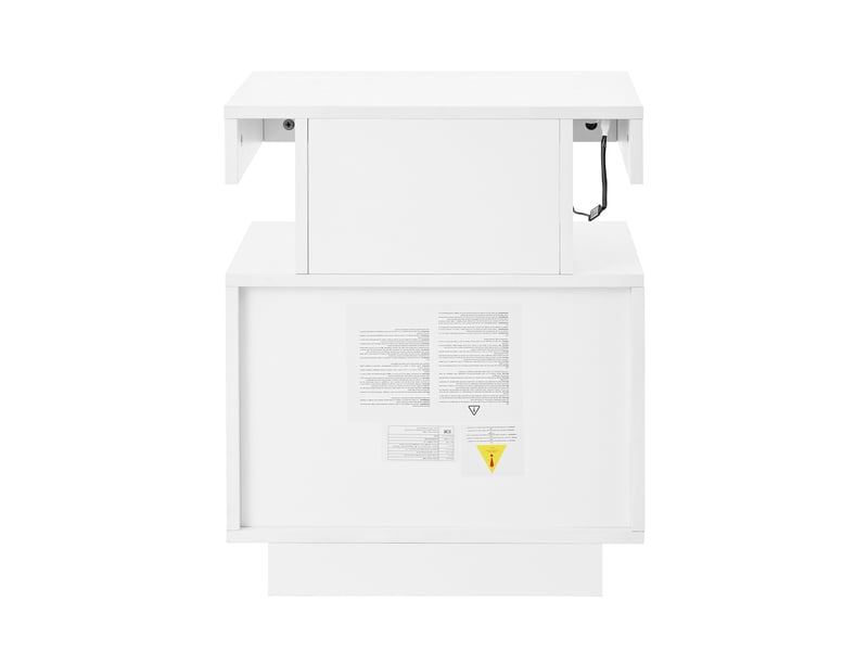  Lot de 2 tables de chevet led,50x40x60 cm,panneaux de particules,blancs  - Conforama E