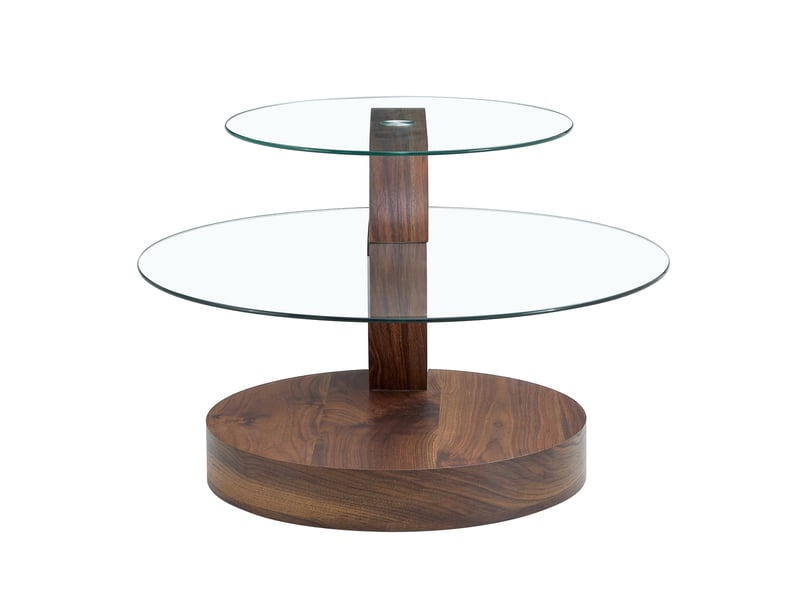  Table basse moderne minimaliste, table d'appoint ronde, plateaux en verre trempé, transparentnoyer  - Conforama D
