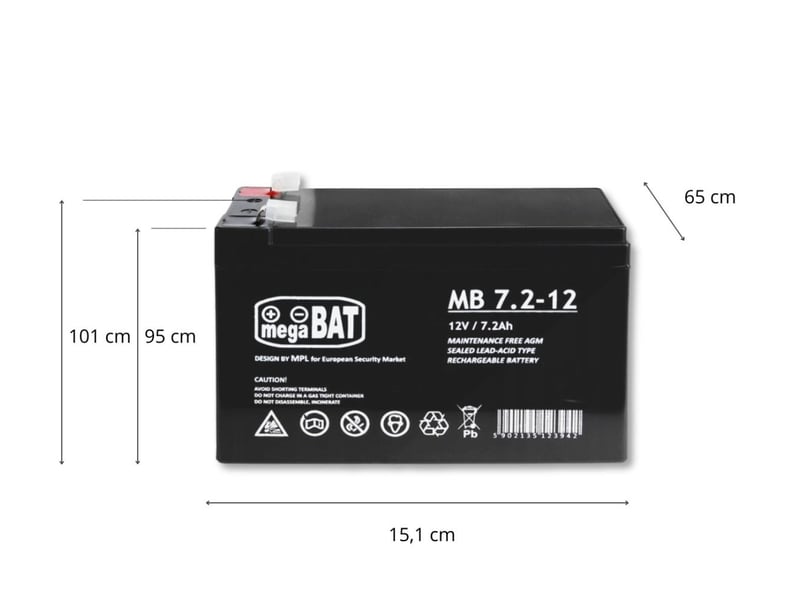  Batterie agm milly mally vrla 12 v 7,2 ah - mb 7.2-12 5902135123942 - Conforama C