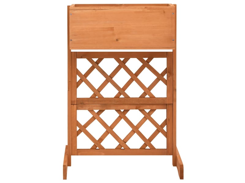  Jardinière - bac à fleurs à treillis de jardin orange 45x30x74cm bois de sapin  - Conforama A