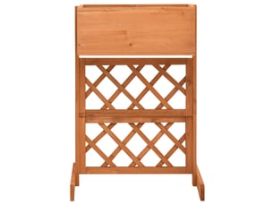 Jardinière - bac à fleurs à treillis de jardin orange 45x30x74cm bois de sapin