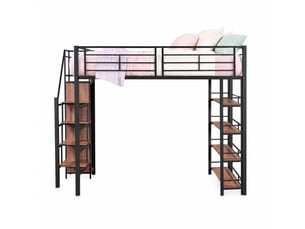 Lit mezzanine 140x200 cm VIVRYN coloris noir
