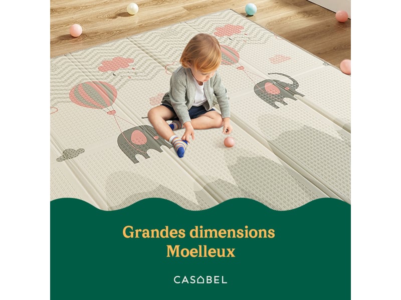  Casabel tapis d'éveil bébé évolutif 180x150cm, tapis bébé pliable et imperméable avec motifs forêt  - Conforama B