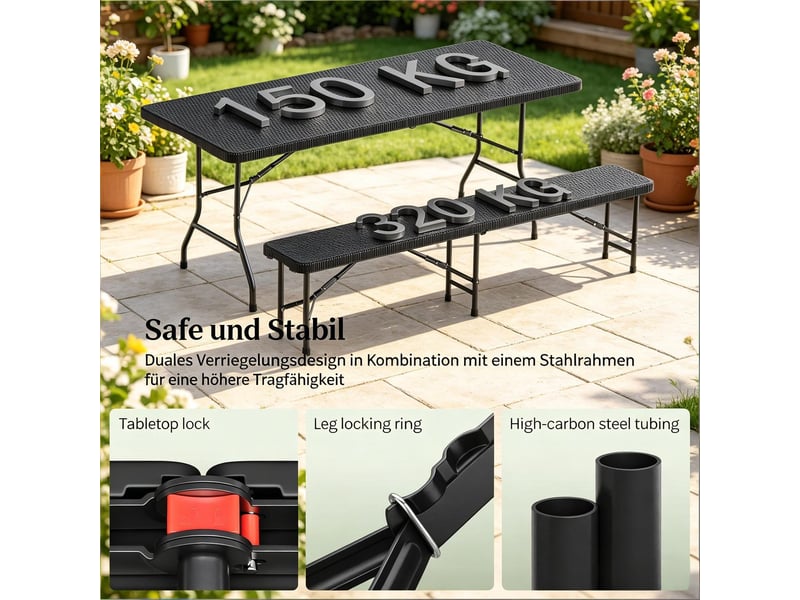 Salon de jardin pliable ensemble de conversation mobilier d'extérieur mobilier de camping - Conforama C