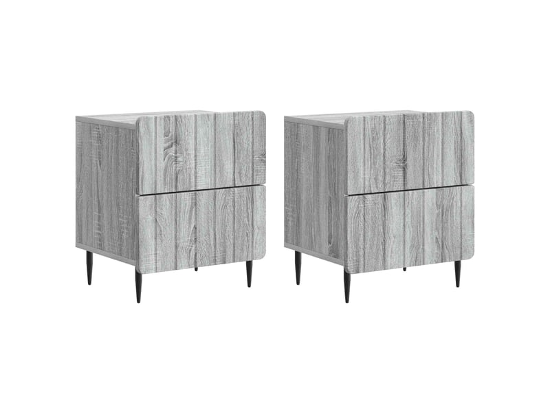  Table de chevet - cabinet de chevet - table de nuit 2 pièces sonoma gris 43 x 34,5 x 49,5 cm  - Conforama A
