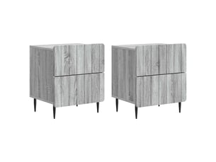 Table de chevet - cabinet de chevet - table de nuit 2 pièces sonoma gris 43 x 34,5 x 49,5 cm