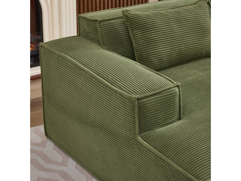  Canapé 2 places en tissu compact 235 cm - assise souple et style moderne vert  - Conforama E