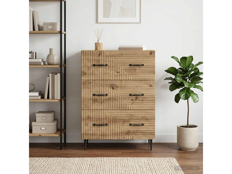 Armoire de rangement bureau, armoire à tiroirs 66 x 34,5 x 89,5 cm bois d'ingénierie  - Conforama D