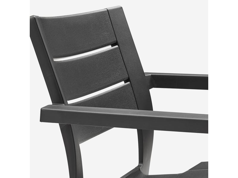 Lot de 6 chaises de jardin avec accoudoirs en résine julie chair - noir - Conforama C