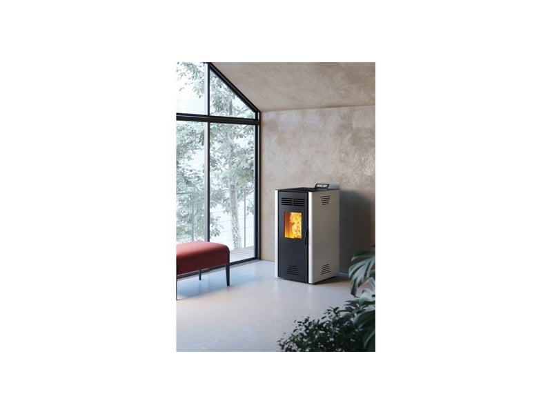  Poele a granulés 7 kw adra no 7 plus gris vitrine en verre INV3244336446584 - Conforama B