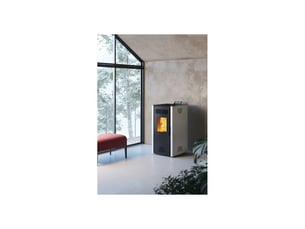 Poele a granulés 7 kw adra no 7 plus gris vitrine en verre