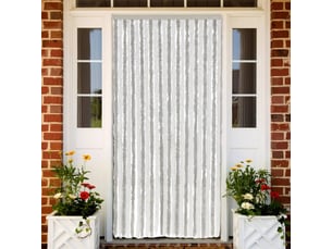 Rideau anti-mouches, moustiquaire gris clair et blanc 100x230 cm chenille cf43532