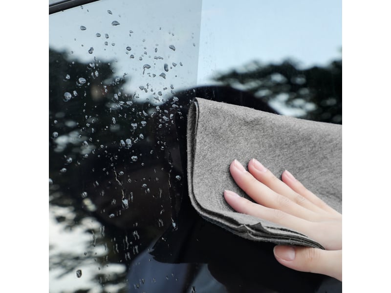  Lot de 5 chiffons microfibres ultra absorbants 30 × 40 cm réutilisables pour nettoyage intérieur et extérieur gris chicfurn  - Conforama D