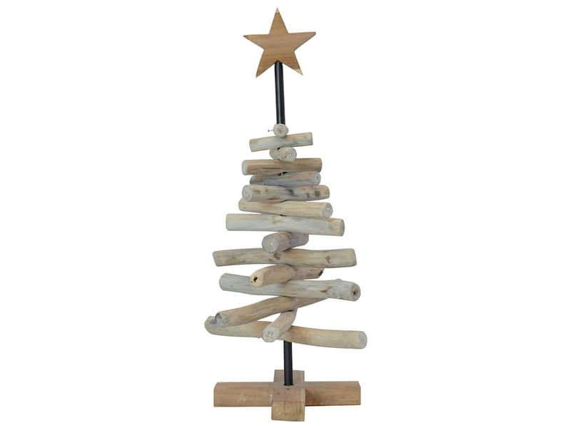 Sapin de noël, arbre de noël marron 60 cm bois de teck massif - Conforama E