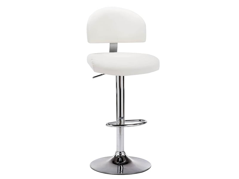  Lot de 2 tabouret de bar, chaise de bar blanc similicuir shl15252  - Conforama C
