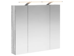 Armoire miroir salle de bain, meuble de rangement gris sonoma 80x14.5x70 cm