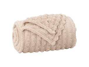 Couverture jetée de canapé beige 150x130 cm 0.5 kg toison