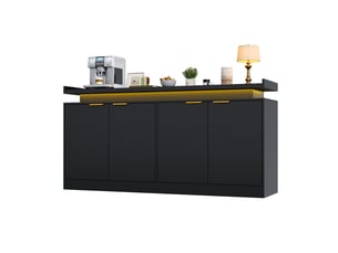 Buffet 4 porte(s)   <strong></strong> <strong></strong> - 160 cm coloris noir 