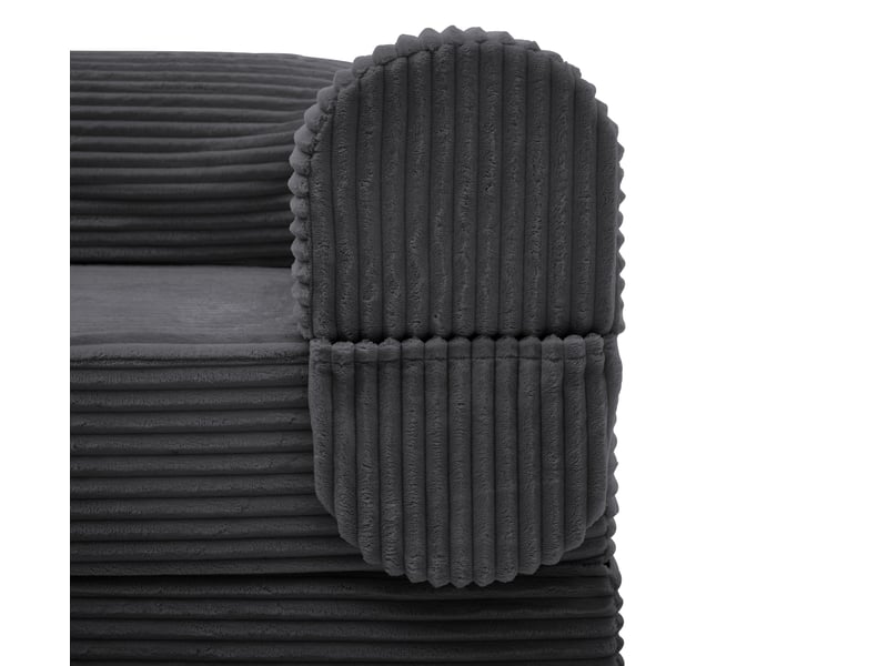  Fauteuil convertible lit simple gris, canapé suspendu velours côtelé compact pour salon et chambre d'amis  - Conforama E