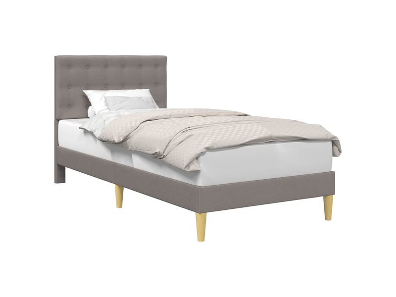 Lit simple- lit adulte - cadre de lit avec tête de lit taupe 90 x 200 cm tissu - Conforama A